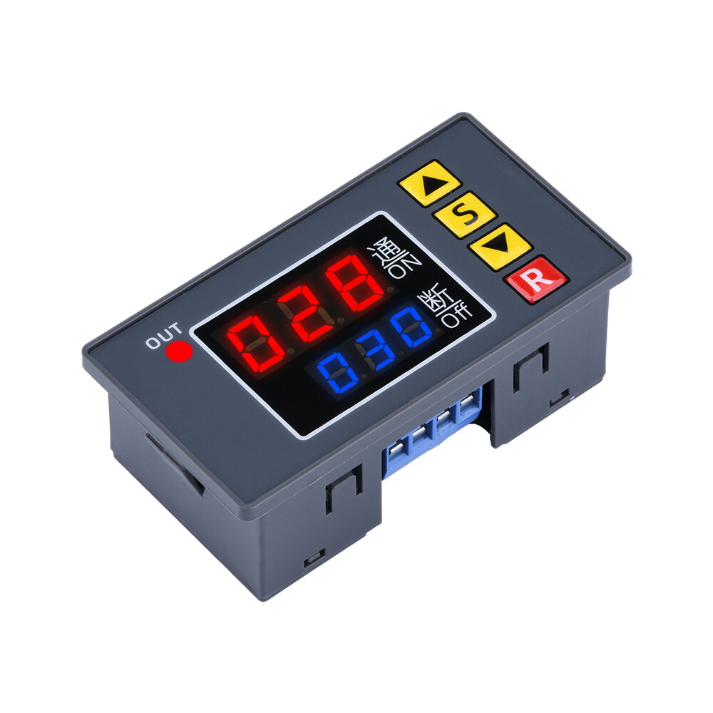 AC110-220V Cycle Timer Delay Dual LED Display Relay Module 0-999s/m/h Thermostat