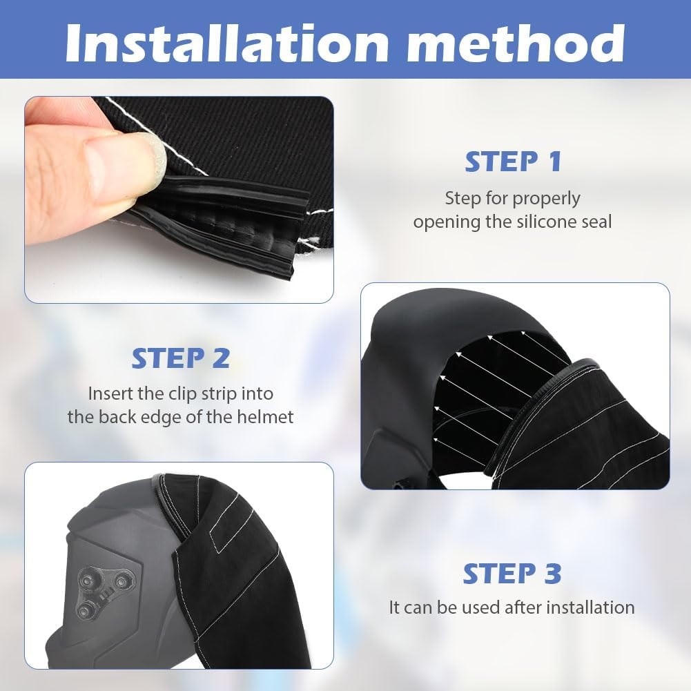 Welding Helmet Cover Fireproof Extended Head Wrap Full Protection Hood Black