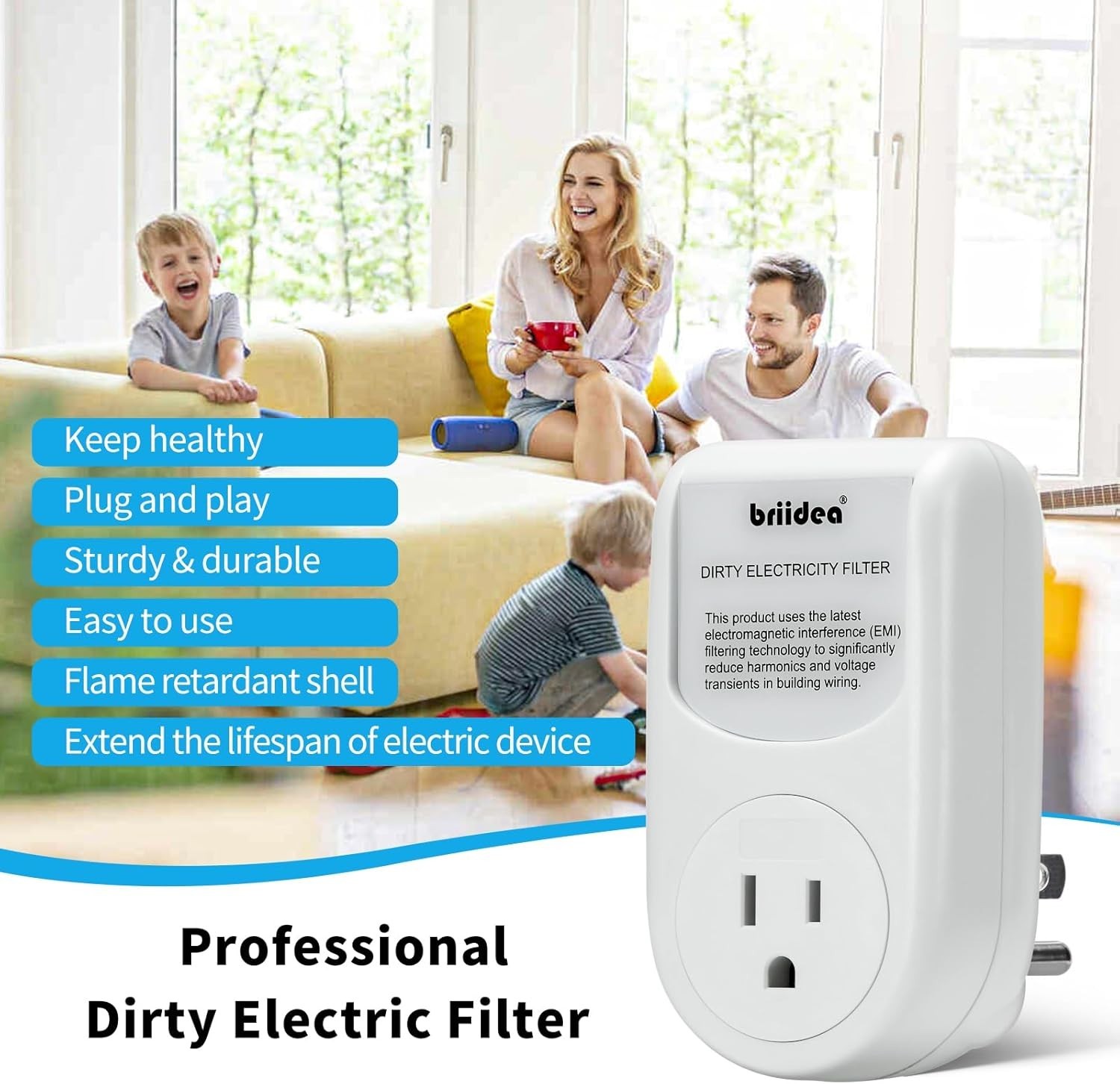 Briidea Dirty Electricity Filters, Reduce High-Frequency Noise Caused by Electro