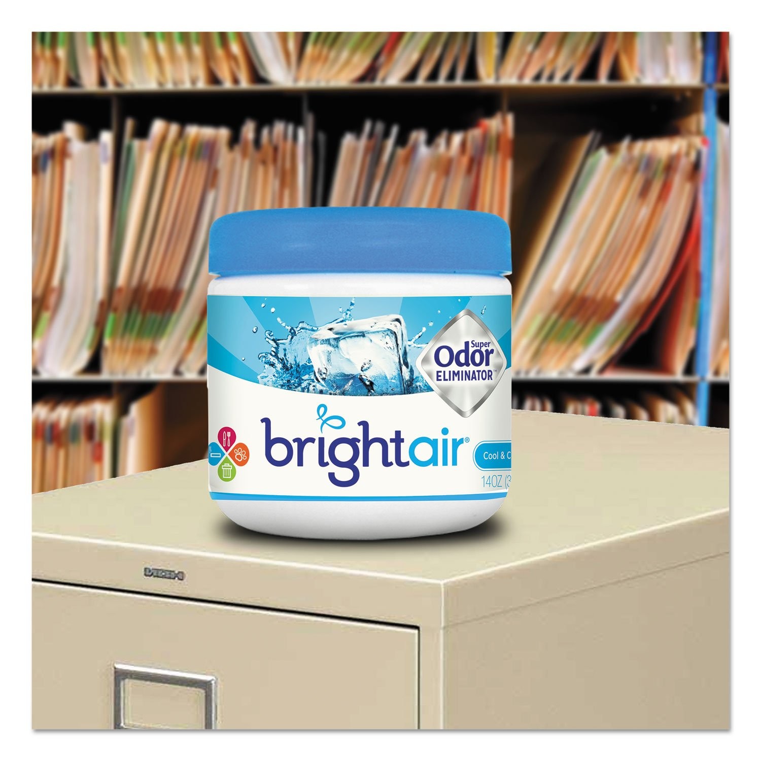 Bright Air 900090 Solid Freshener and Odor Eliminator, Cool 1 Pack, Blue