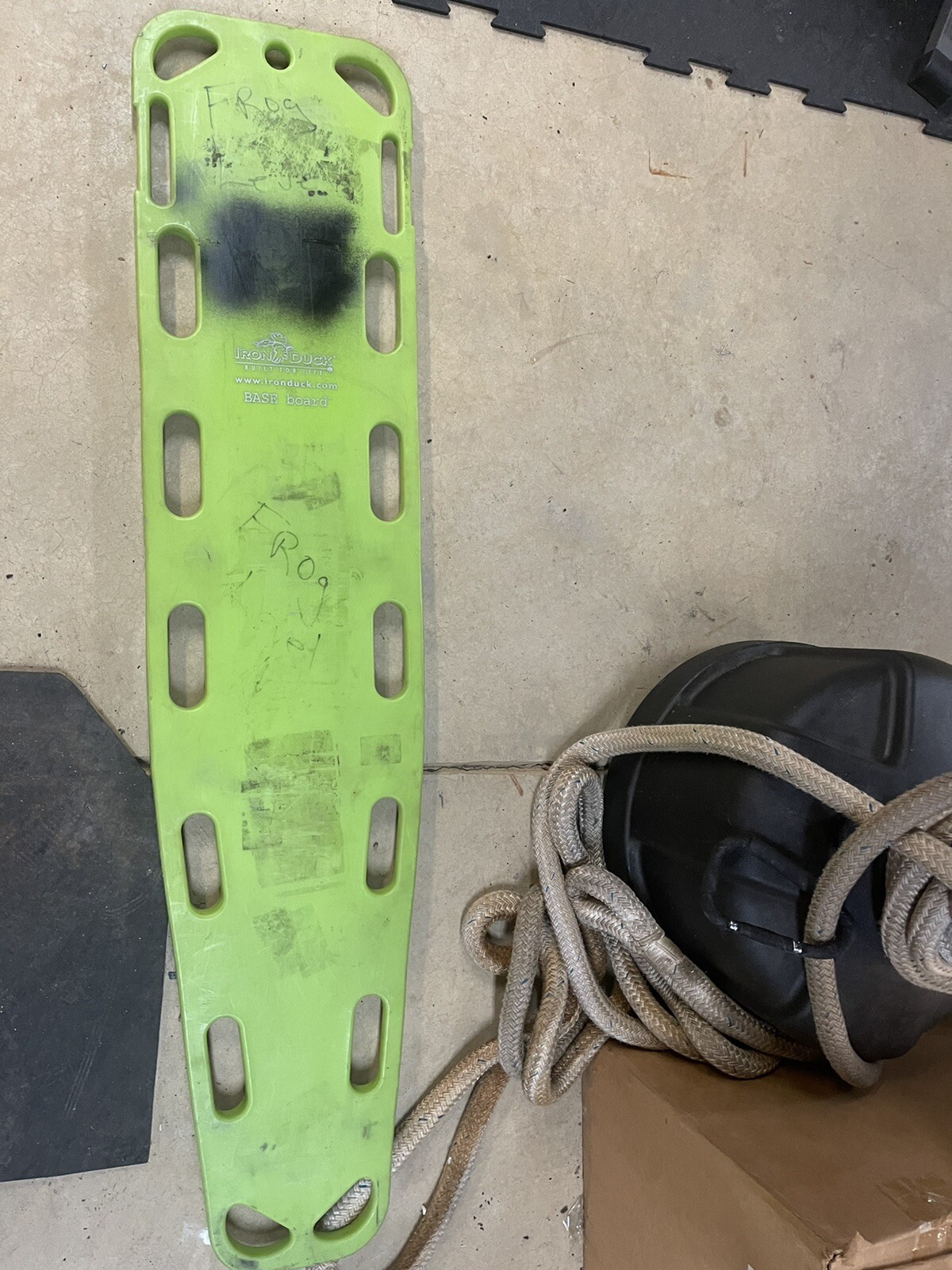 Used Iron Duck Spine (green) Board Rescue Backboard Stretcher EMT.72×16 Inches