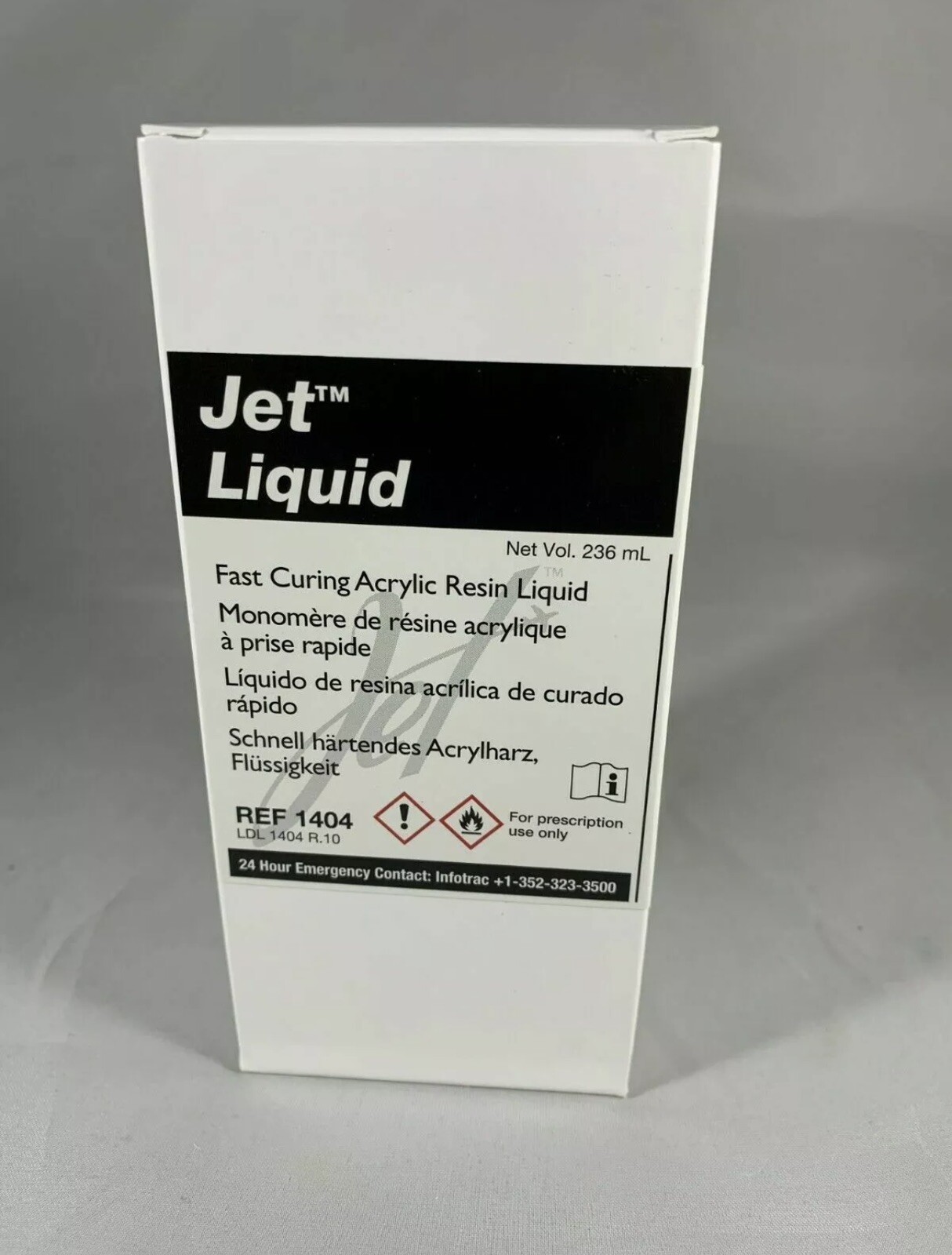 Lang Jet Dental Denture Repair Acrylic Resin Liquid 236 ml (8 oz)