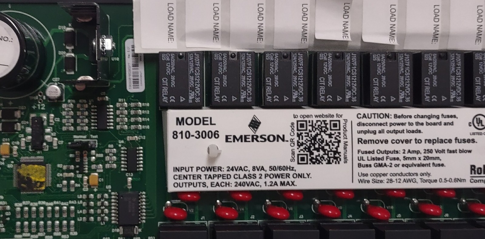 Emerson CPC Relay Output Board 8RO 810-3006in static shield pkg Free Shipping