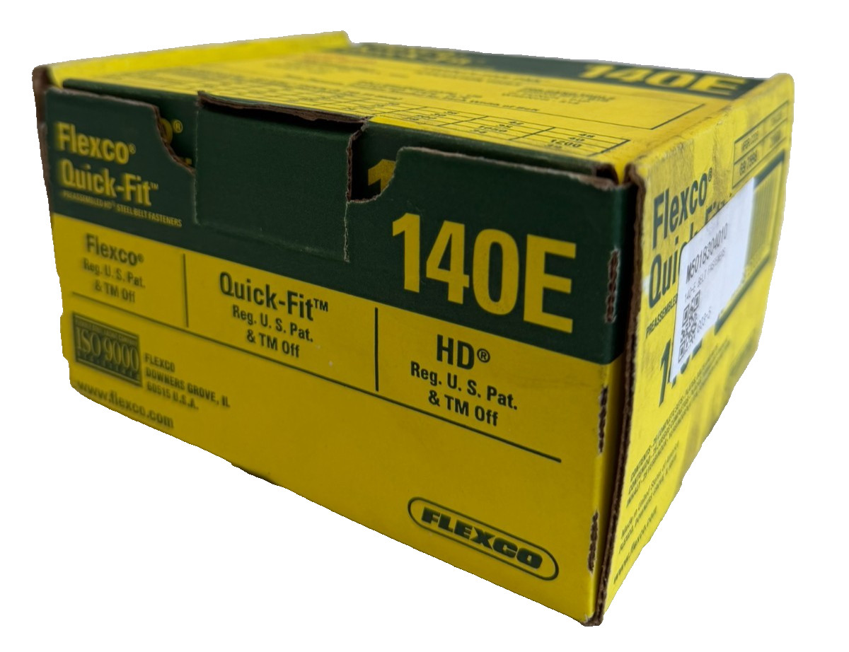 NEW TWENTY FIVE PAK FLEXCO QUICK-FIT 140E STEEL BELT FASTENERS W/PILOTED BOLT