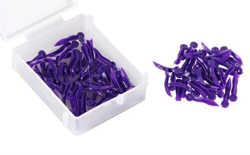 100Pcs Dental Plastic Wedges Concave Design Arc Diastema Wedge End Circular Hole