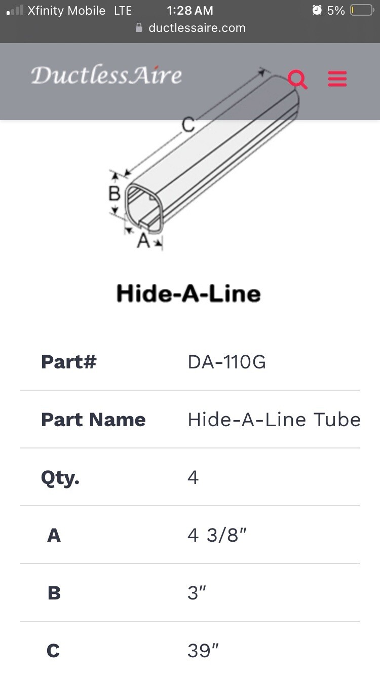 New 39” Straight Section Hide-A-Line® Cover Kit