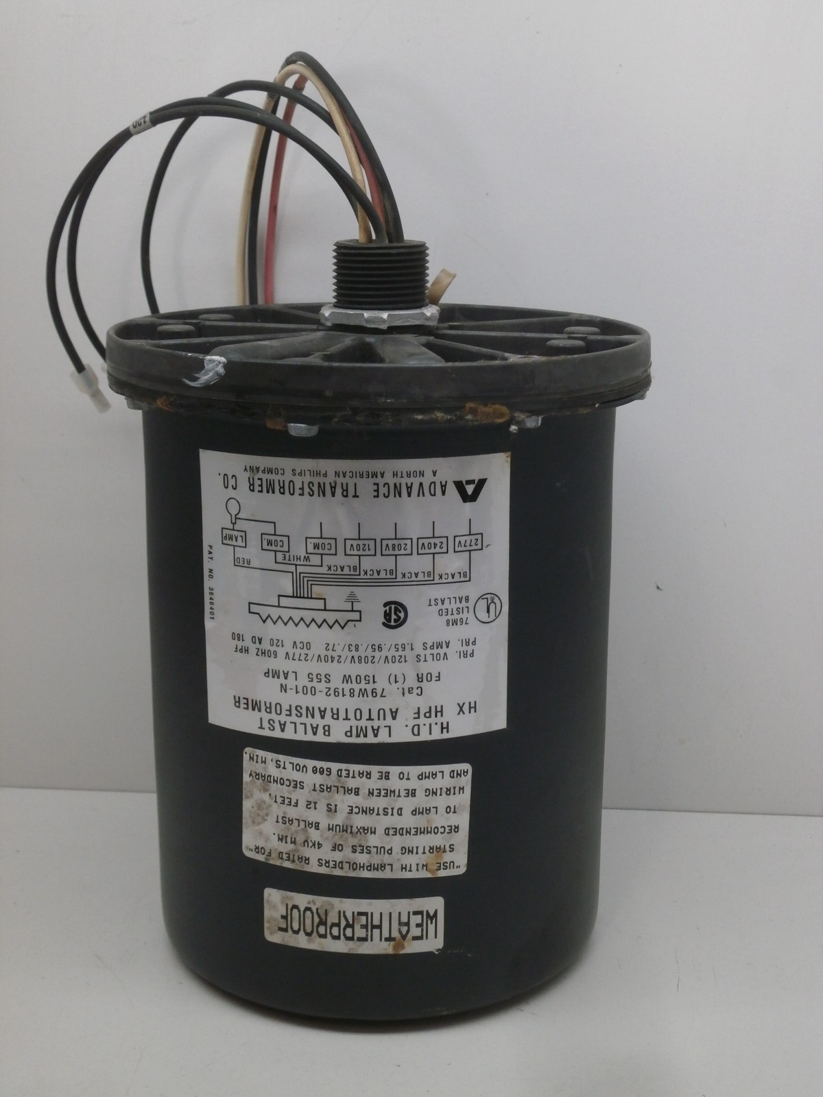 Advance 79W8192-001-N Weatherproof Ballast 150W S55 High Pressure Sodium Lamp