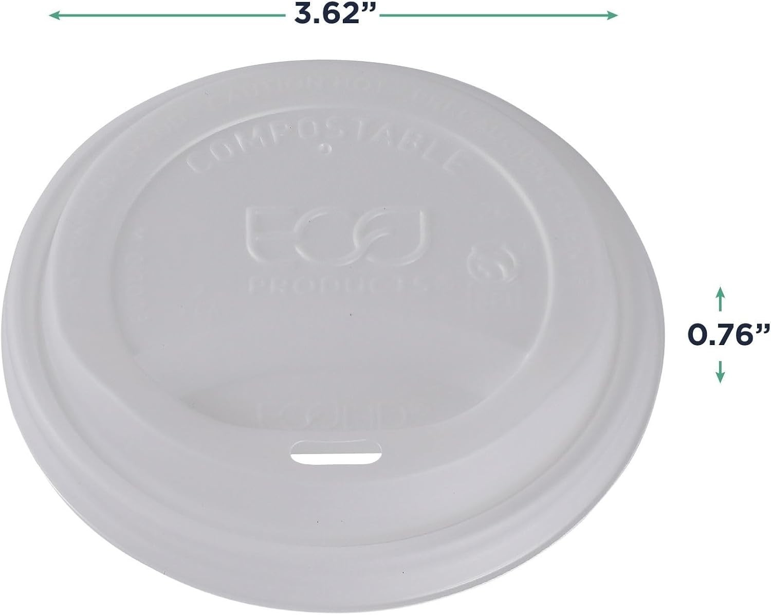 Eco-Products Compostable Coffee Cup Lids Case of 800 White EcoLid Fits 10-20oz