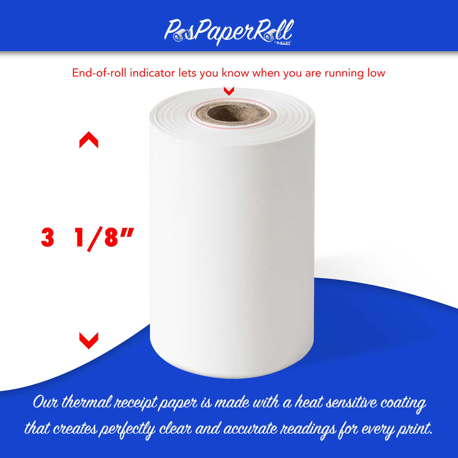 3 1/8″ x 119′ THERMAL PoS RECEIPT PAPER – 100 ROLLS ** FREE SHIPPING **