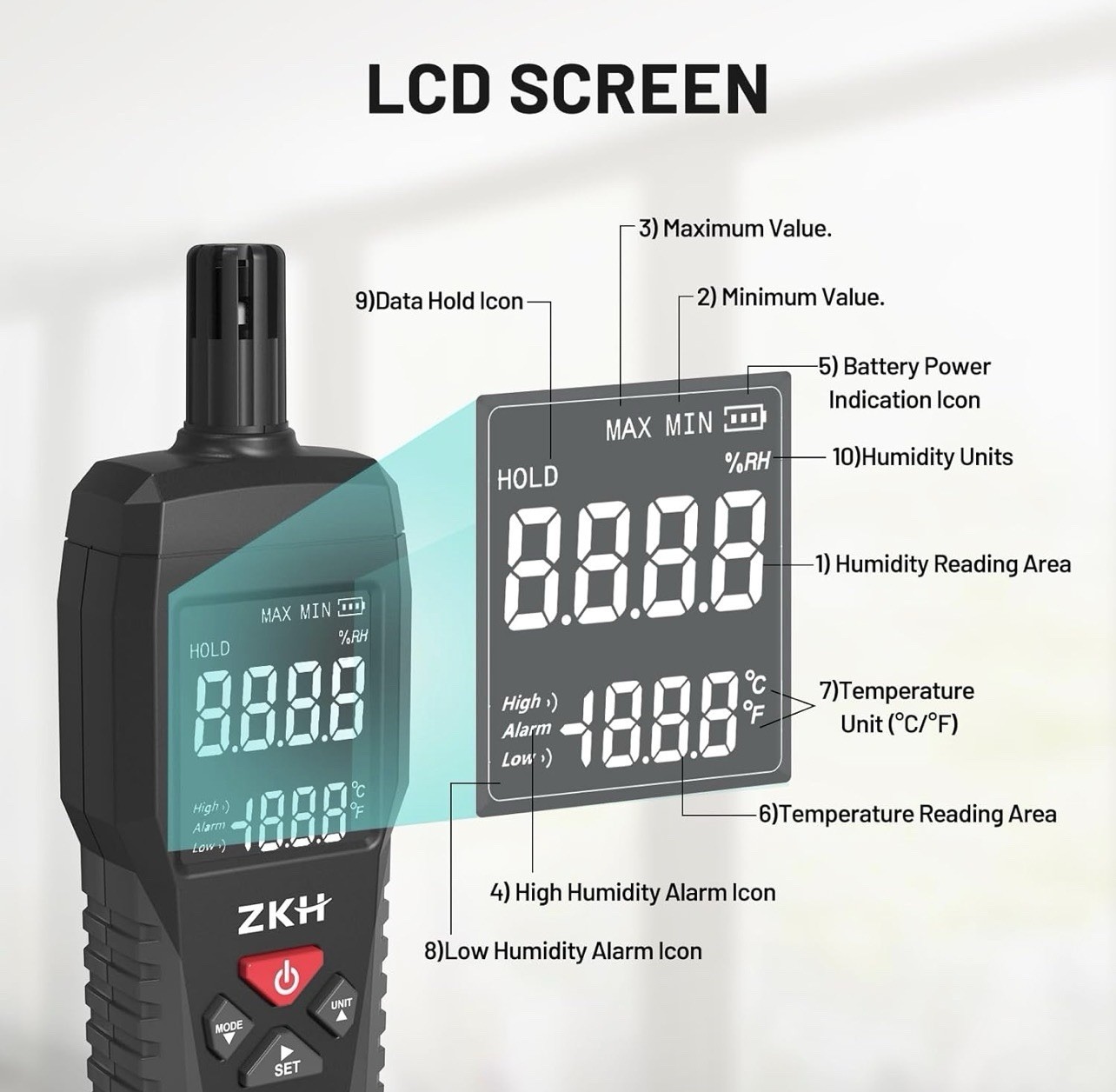 Handheld Digital Thermometer For Temperature Humidity Hygrometer Meter – NEW