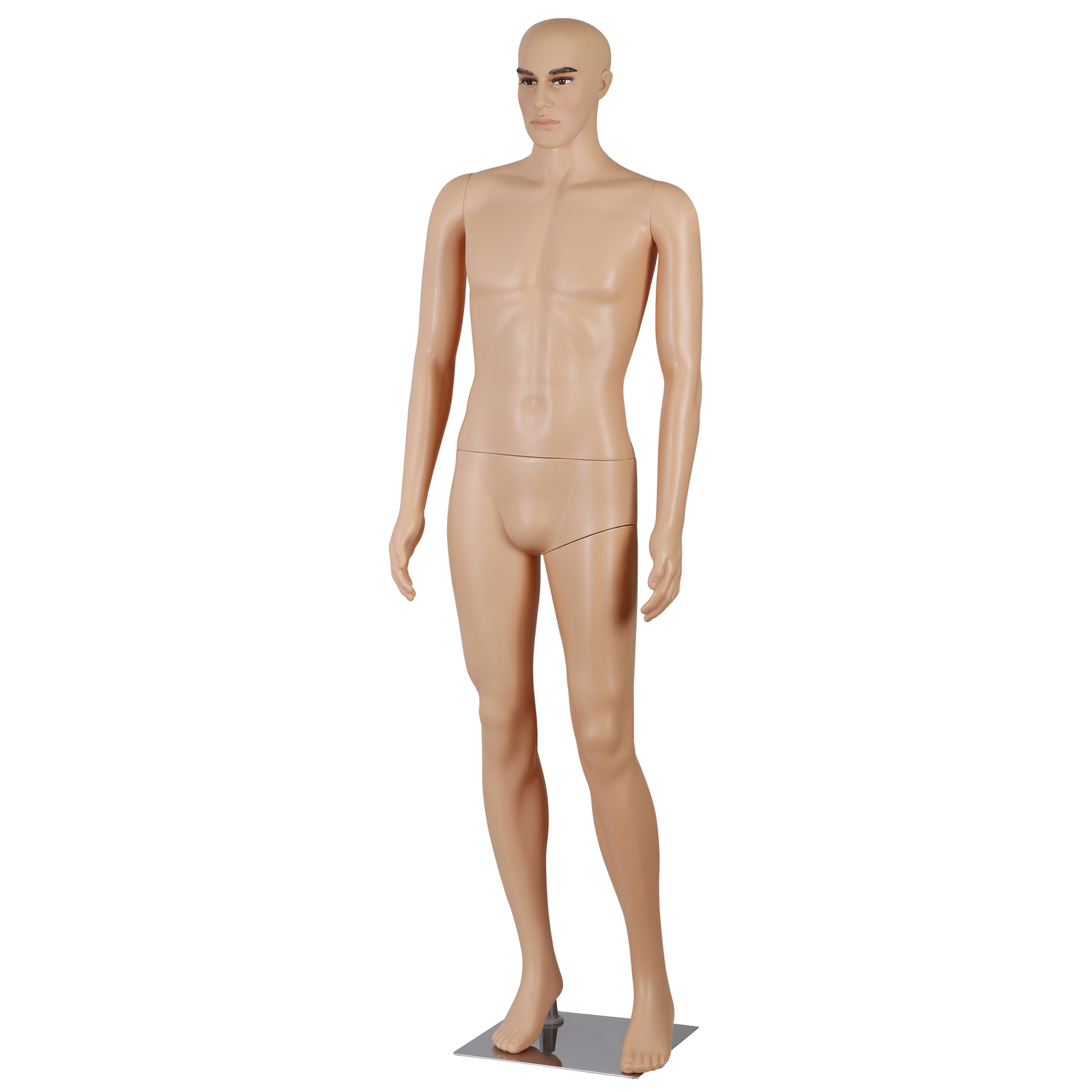 Adjustable Male Mannequin Egghead Plastic Full Body Dress Form Display Base 72″
