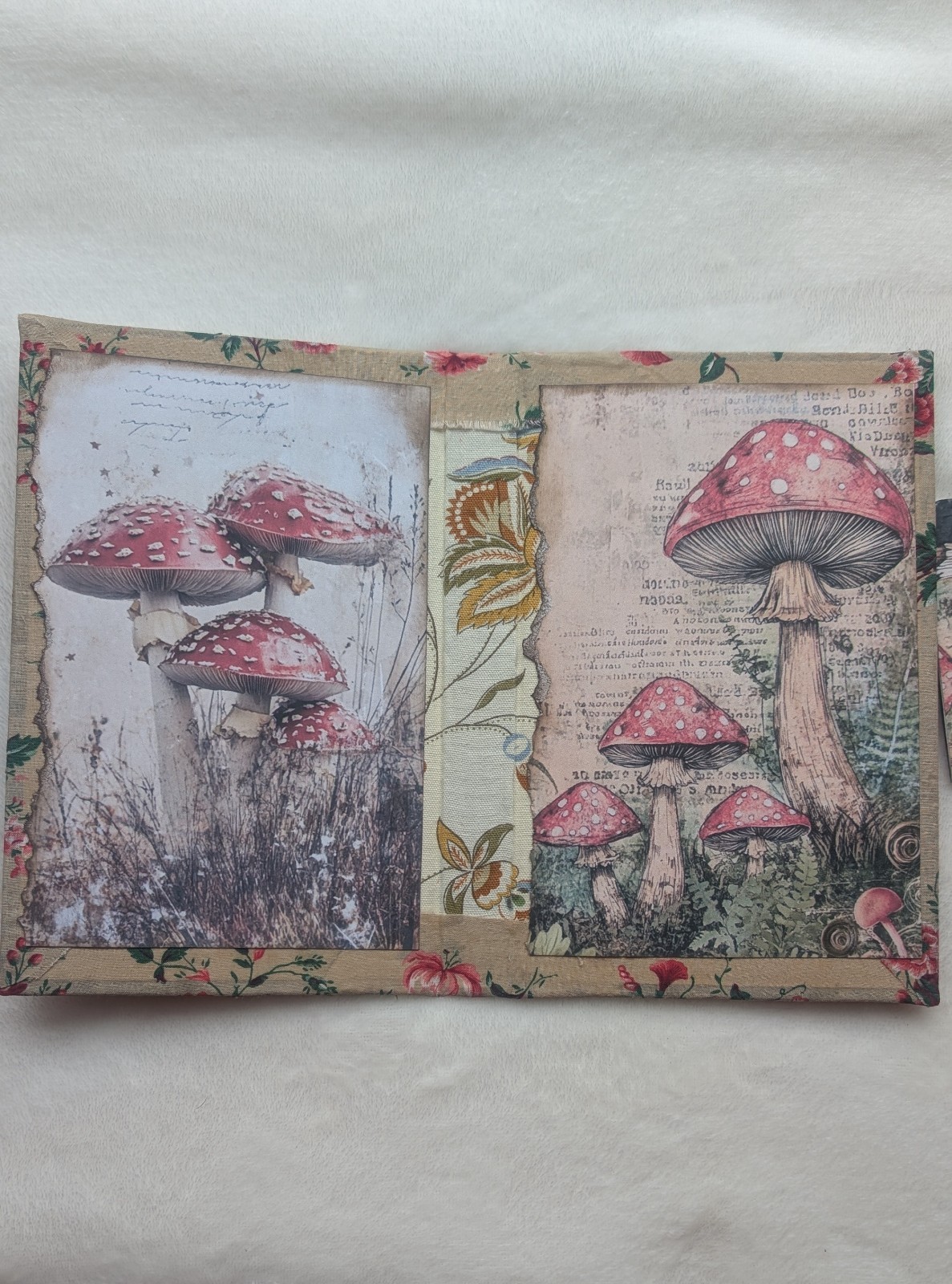 Handmade Grungy Mushroom Forest Junk Journal Book/Covers Only No Signatures DIY