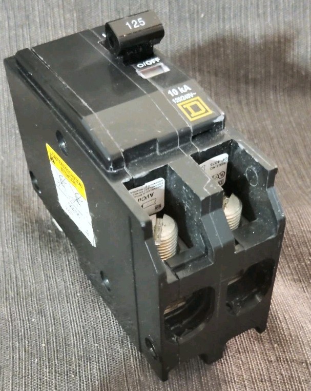 QO2125 – Square D Plug-In 240V 125A 2 pole circuit breaker 10kA@240V New W/O Box