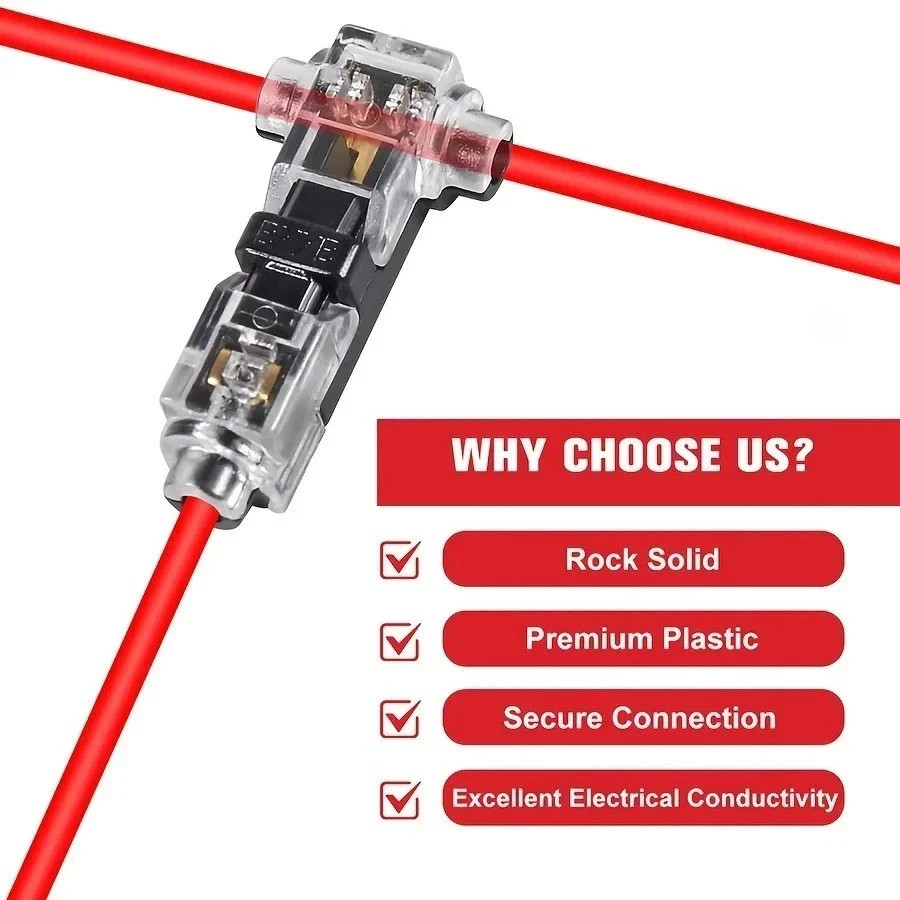 10/20/30PCS T-Tap Wire Connectors Quick Solderless Low Voltage Wire Splice Kit