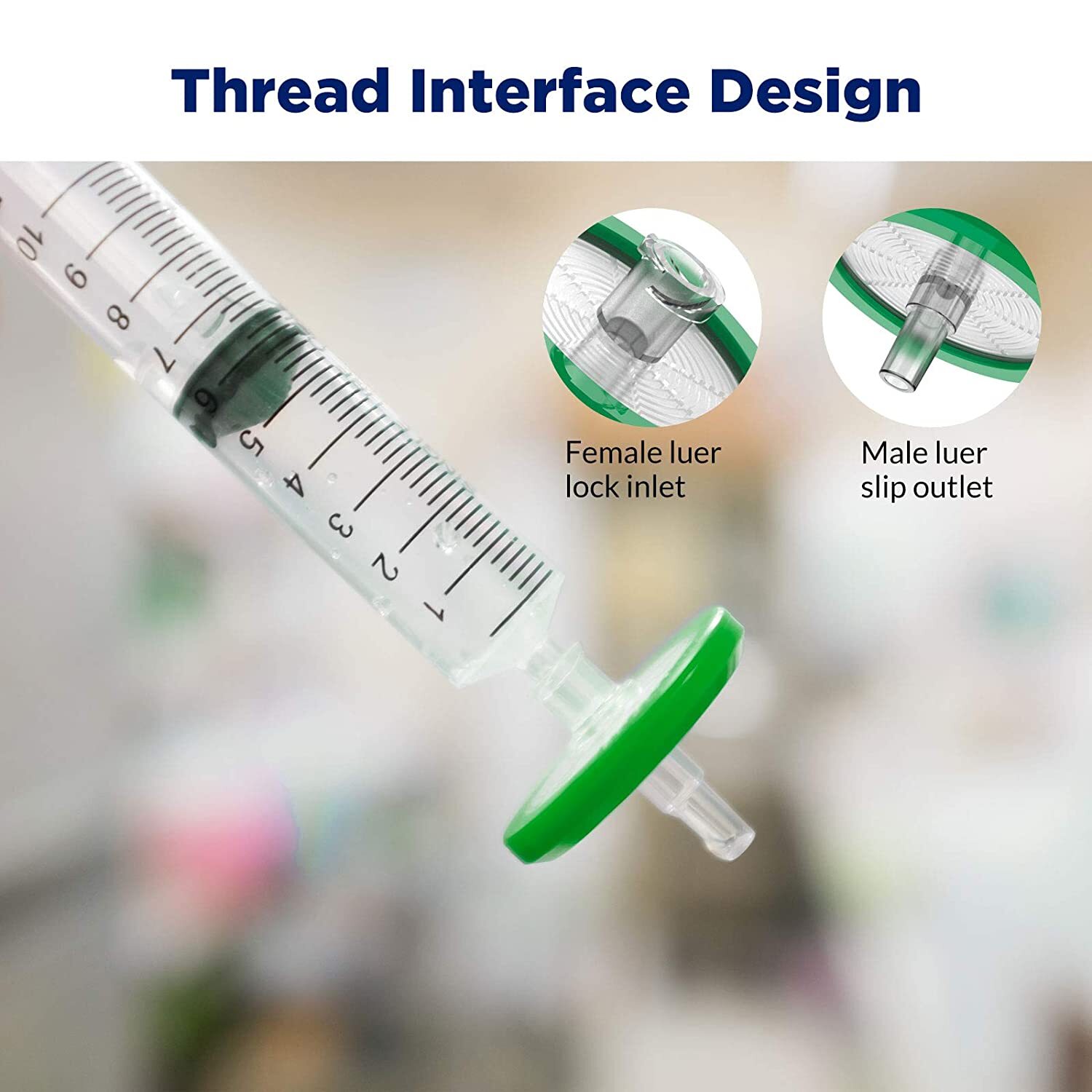 300pcs PES Syringe Filter 13mm /25mm/33mm Membrane Non-Sterile/Sterile 0.22um PP