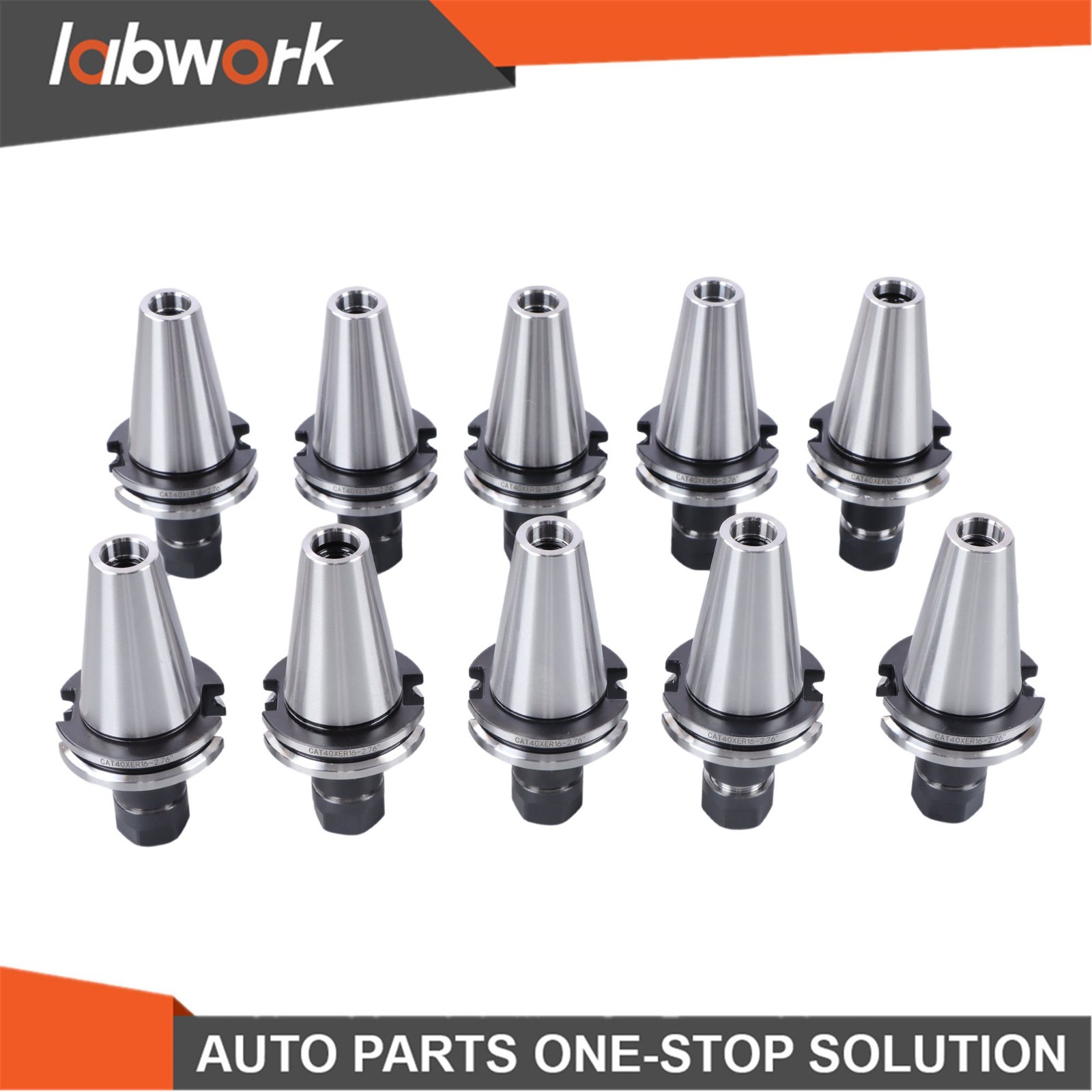 Labwork 10× CAT40-ER16 Collet Chuck 70mm 2.76″ G2.5 20000RPM CNC Milling Tool
