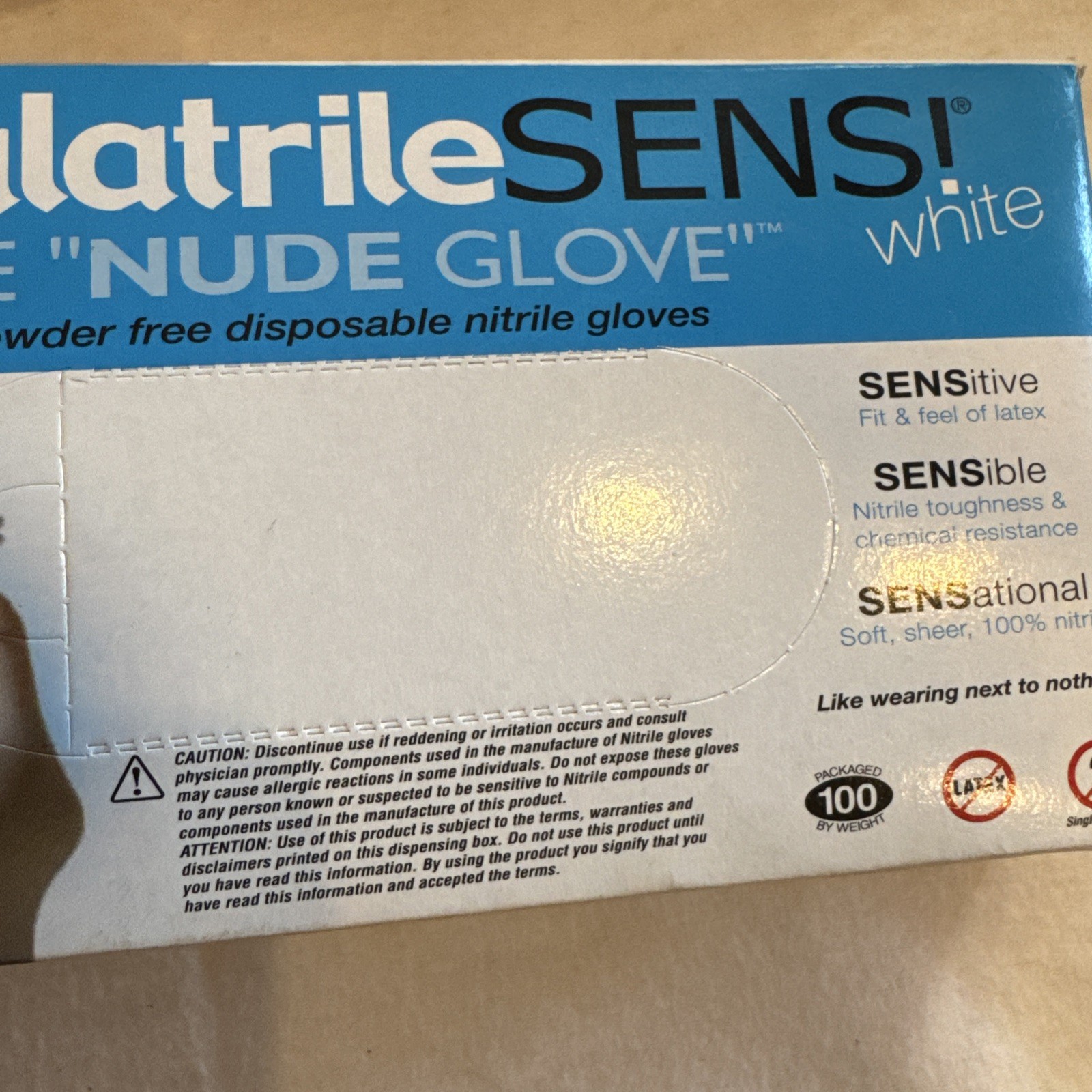 2 Quala Nitrile Exam Gloves, Non-Sterile, Powder-Free White Nude Glove Sz M