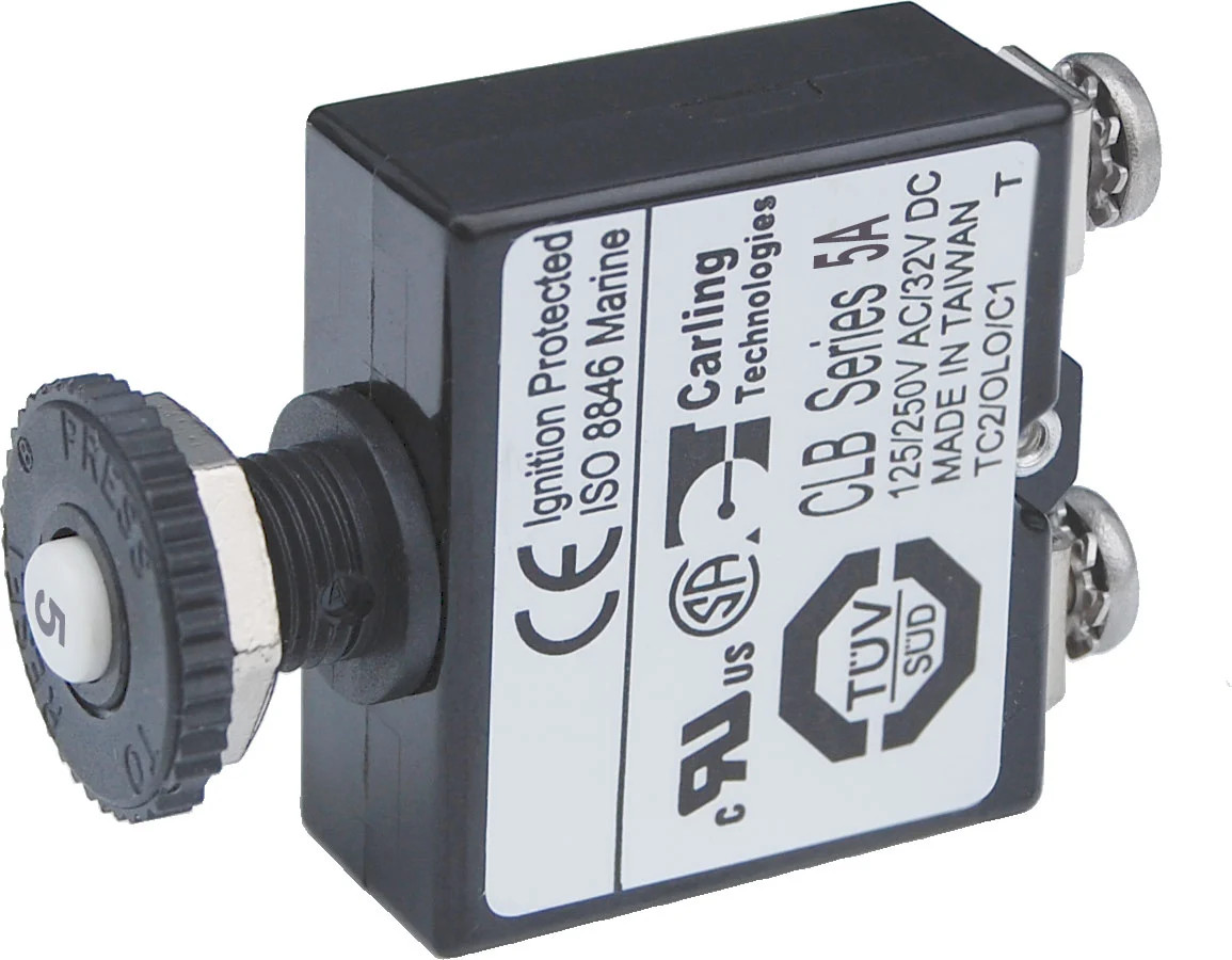 Blue Sea – 2130B-BSS Circuit Breaker Push Button 5A ST (1EA)