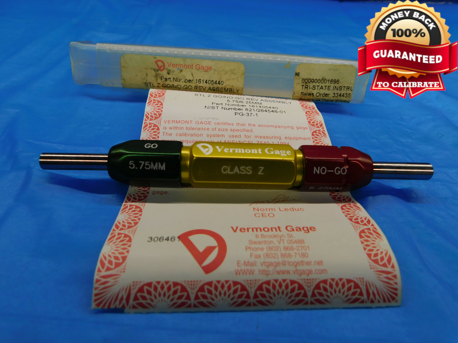 5.75 & 6.25 CL Z METRIC PIN PLUG GAGE GO NO GO 6.000 -.250 6 .2264 5.750 6.250