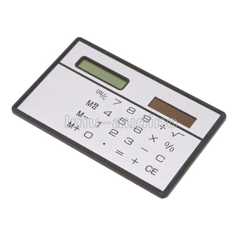 8-Digits Ultra Thin Mini Slim Credit Card Solar Power Pocket Calculator Travel