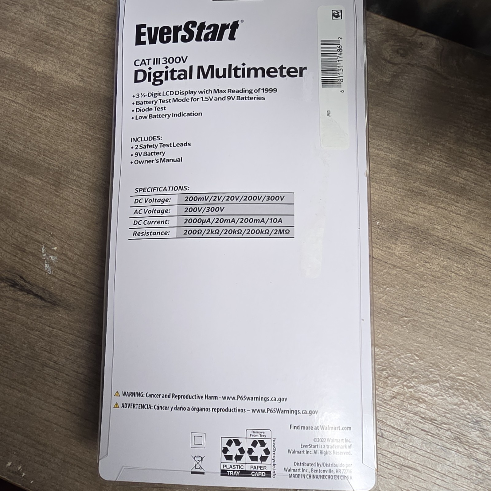 EverStart 10711WDI Handheld Digital Multimeter CAT III 300V 1999-Count Fuse