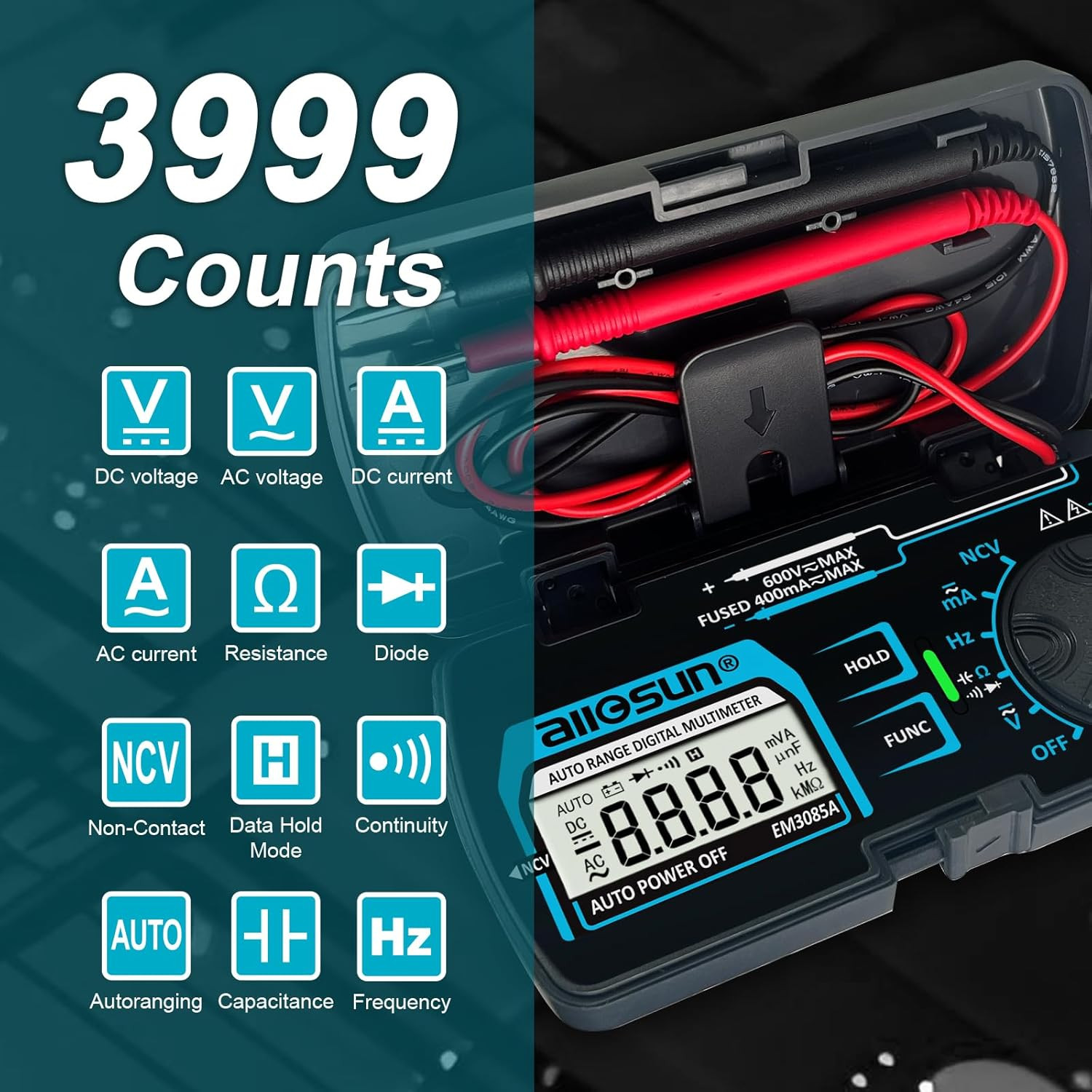 Auto Range Digital Multimeter AC DC Voltage Current NCV Tester Pocket