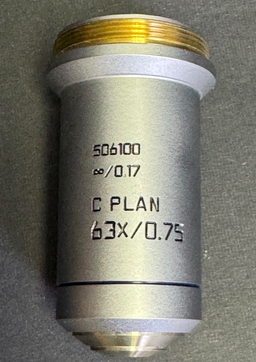 Leica C Plan 63x/0.75 Microscope Objective Lens Infinity ∞/0.17 506100 LAB