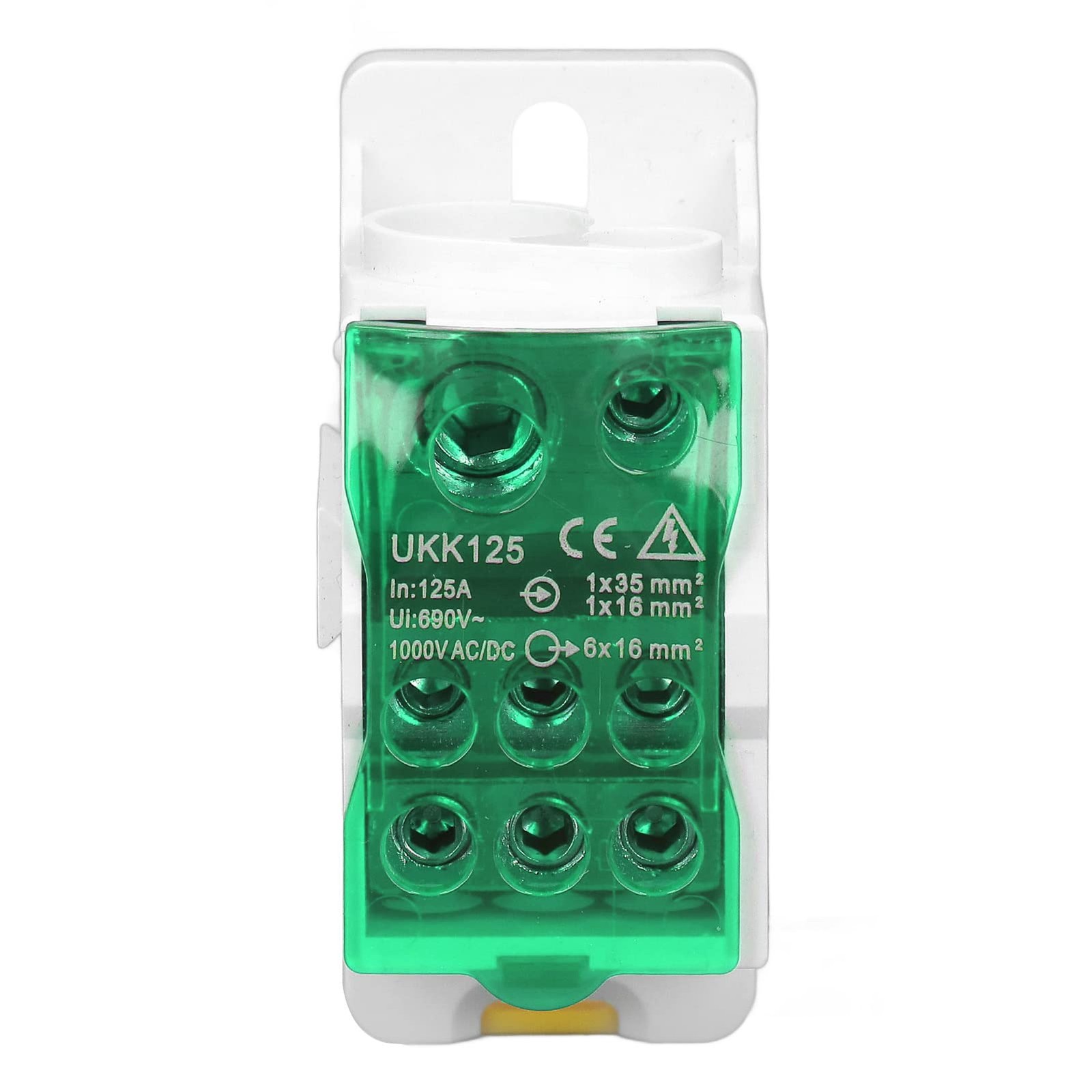 Ukk125 Din Rail Distribution Box Rise Card Slot C45 690V 125A Green Box