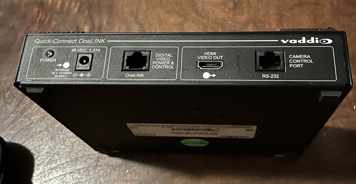 VADDIO QUICK-CONNECT ONELINK INTERFACE 998-1105-019 HDMI VIDEO OUT