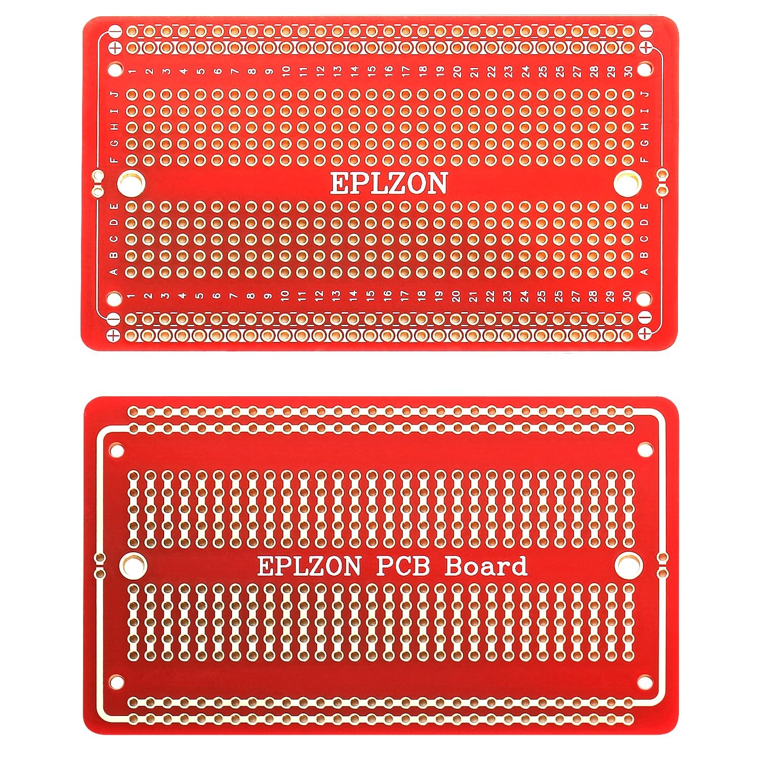 EPLOZN Red Solderable Breadboard Kit 2 PCS 6.8×2.05 & 2 PCS 3.5×2.05 Inch