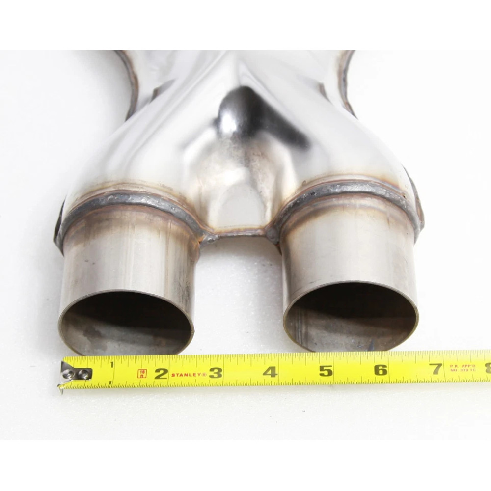 SS X-Pipe,Universal X-Pipe for 2.25″ OD Pipe Projects,Dual Inlet/Outlet 2.25″ ID