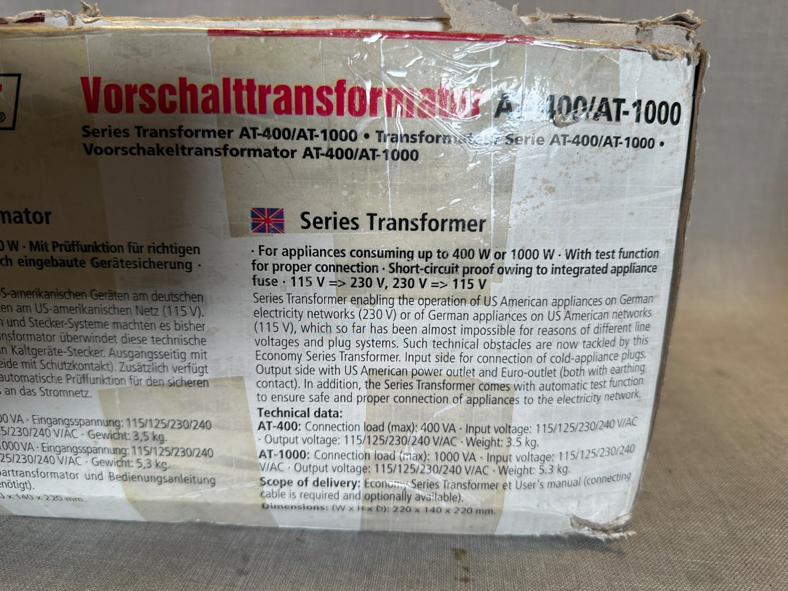 Voltcraft AT-400 VA Step-Up / Step-Down Isolation Transformer 115V–230V – WORKS!