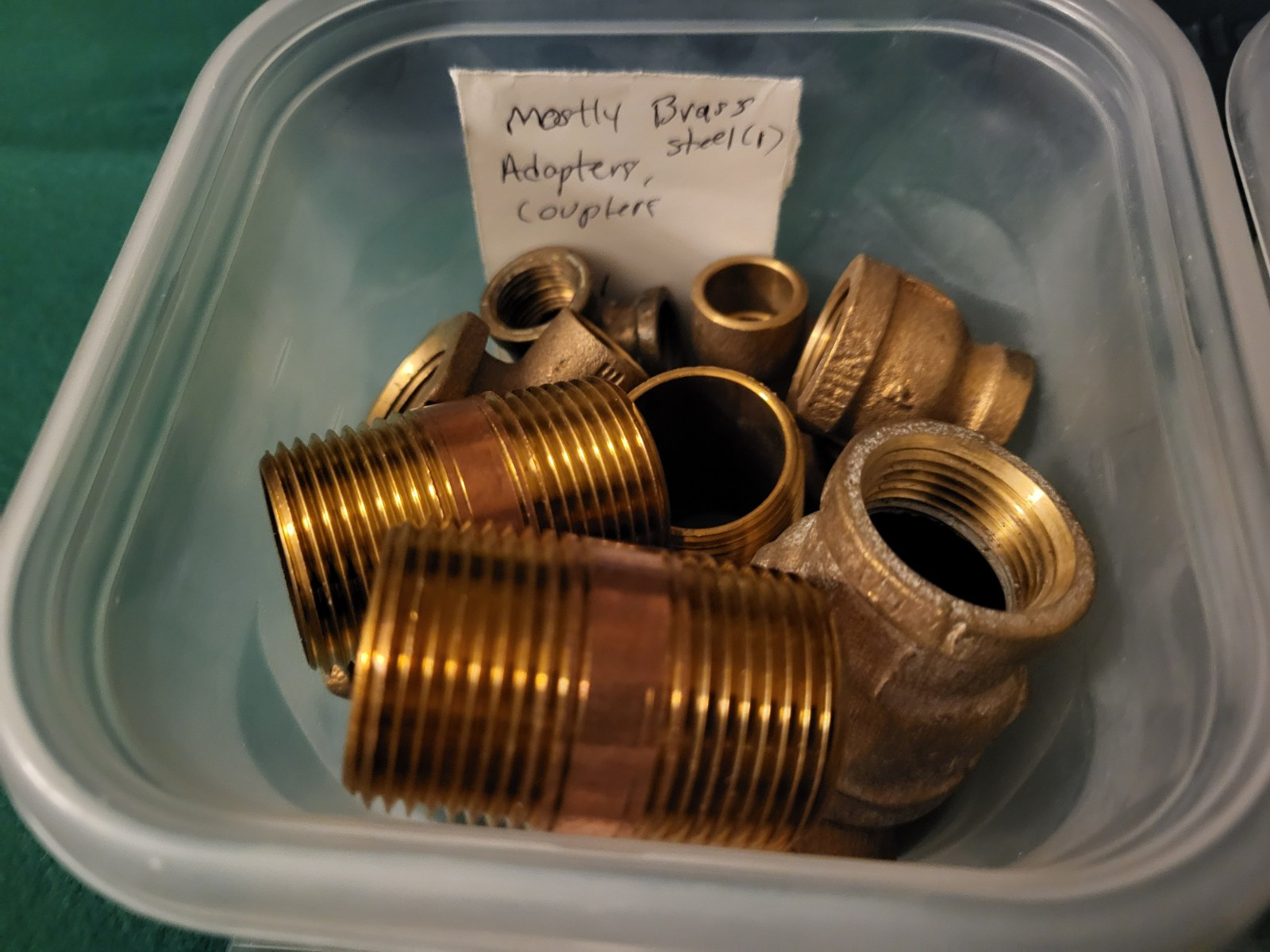 HUGE LOT OF BRASS FITTINGS, CONNECTORS FEW PLASTIC, IRON OVER 340 PIECES 24LBS