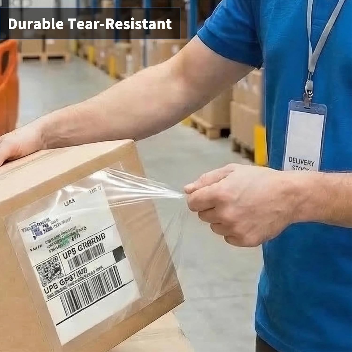 7.5×5.5 inch Clear Adhesive Shipping Labels Pouches 200 Pack for Business
