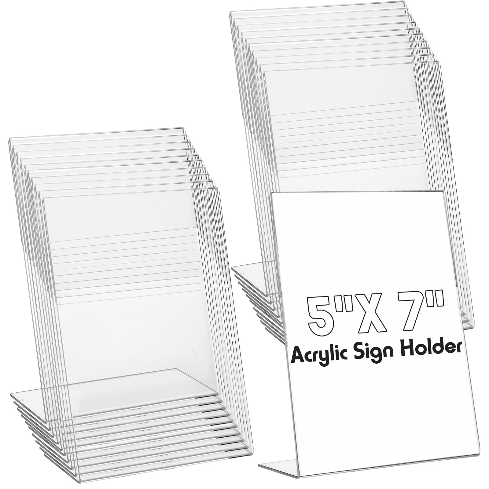 Vicenpal 120 Pcs 5 X 7 Inch Acrylic Sign Holder Acrylic Picture Frames Plastic