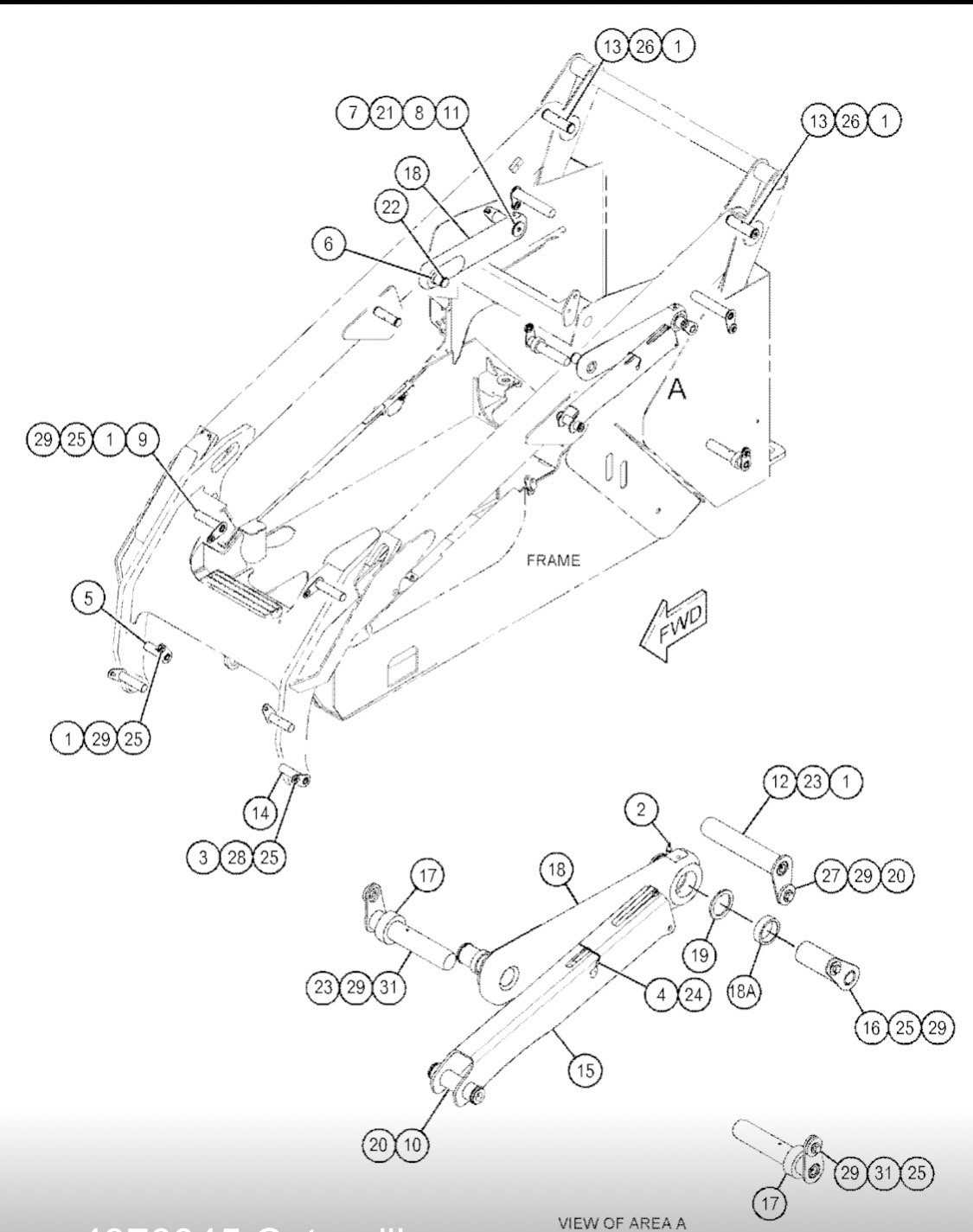 487-0045 CATERPILLAR Skid Steer Linkage Pin LINKAGE PIN (1.73 IN x 9.02 IN)