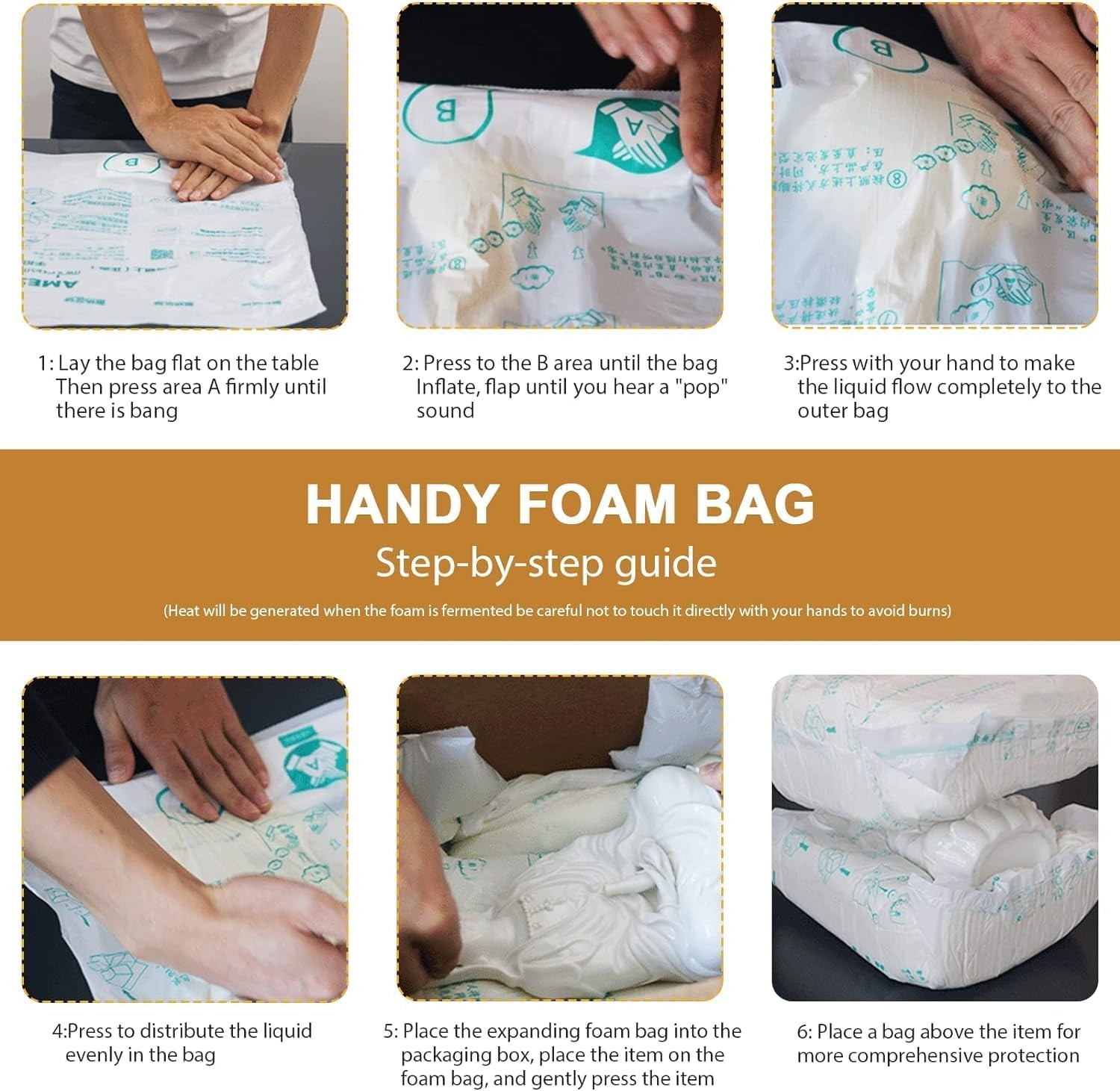 Expanding Foam Shipping Bags – 6PCS 20″x24″ Quick Pack Packaging Solutions
