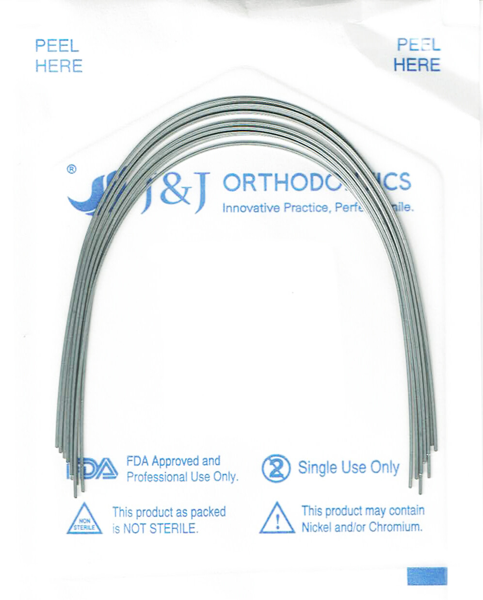 J&J Ortho™ Orthodontic NiTi Elastic Arch wire Rectangular (10/pk)Ovoid Natural