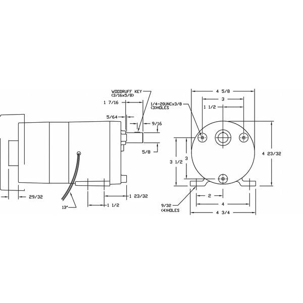 Dayton 1Lpn1 Ac Gearmotor, 113 In-Lb Max. Torque, 13 Rpm Nameplate Rpm, 115V Ac