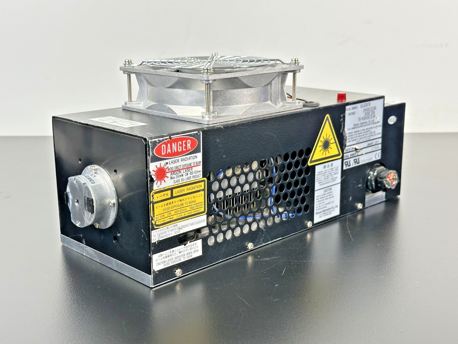 Showa Optronics GLG3078 Argon Ion Laser Head Module w/ Cooling Fan & Shutter