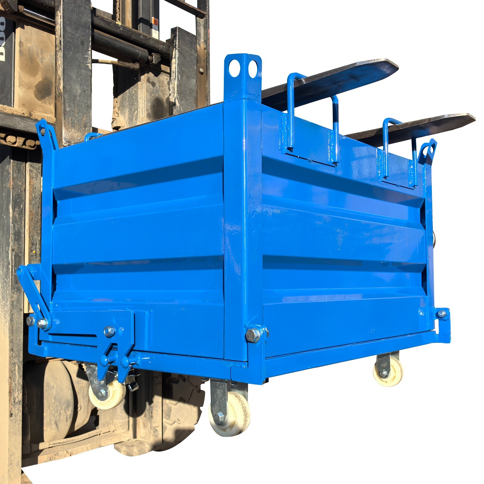 Construction Waste Scrap Bin Self-Dumping Steel Chip Containers for Forklifts