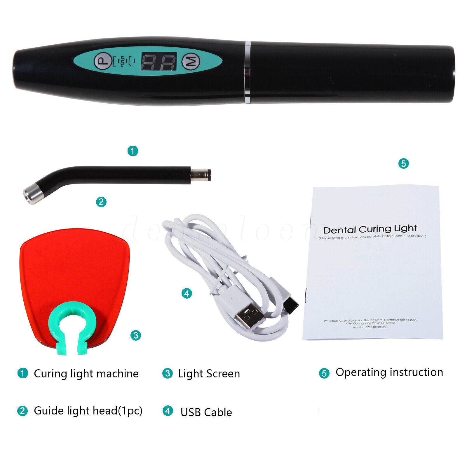 Dental Wireless Cordless LED Cure Curing Light Lamp 1500mw 5W Tool Resin Cure US
