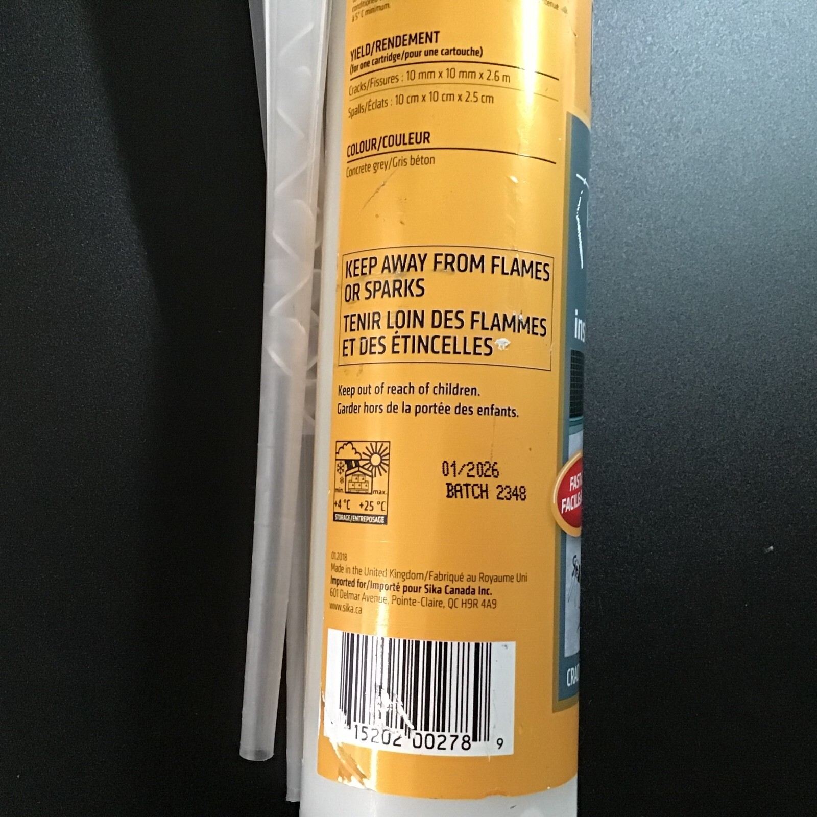 ProSelect Instant Concrete Repair PowerSet Sika 10.1 Oz Gaps Cracks Fissures
