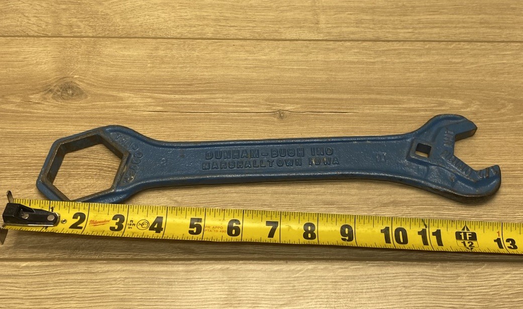 Vintage Dunham-Bush D295 Trap Cover Union Nut Service Wrench HVAC Steam Tool 1/2