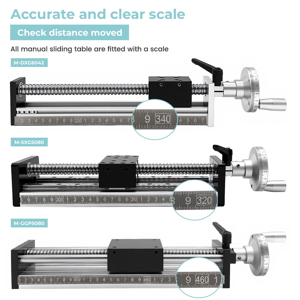 DIY CNC XYZ Axis Manual Linear Rail Stage Slide Table Handwheel for Mill/Router
