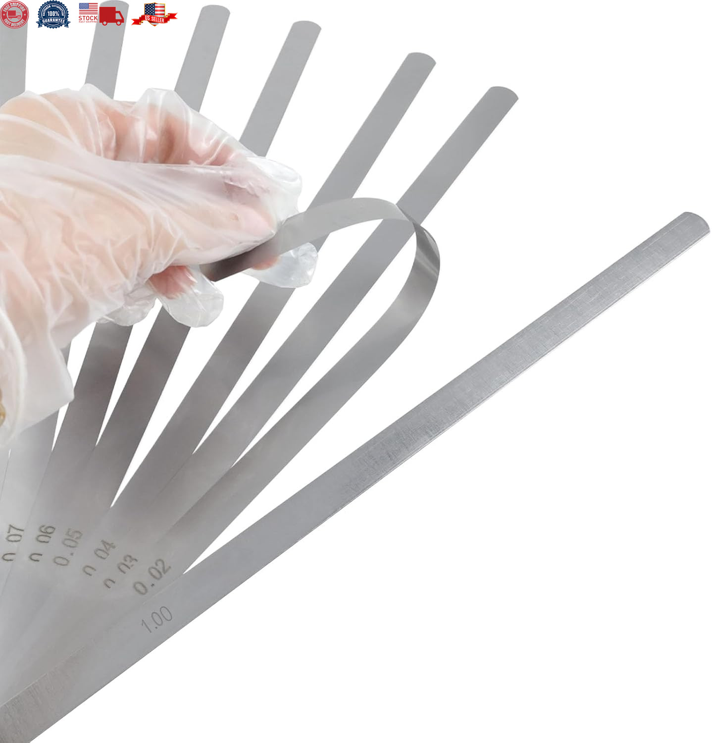 Metric Feeler Gauge Gap Measurement Tool 12-inch Long 17 Blades 0.02-1.00mm T