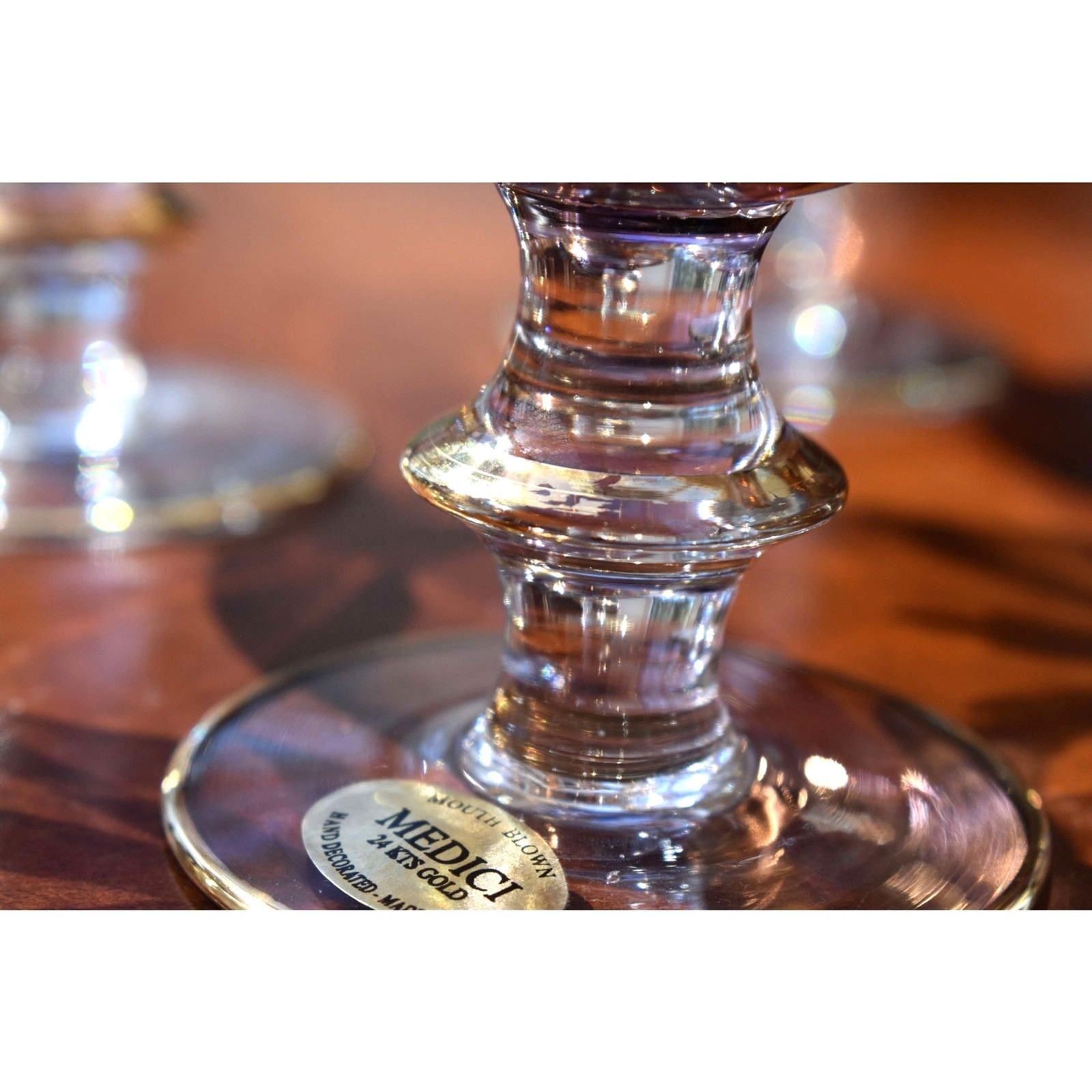Set of 6 Arte Italica Medici Gold Footed Dessert Glasses Original Labels