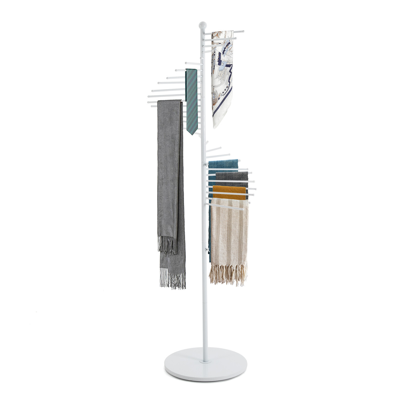 Freestanding Retail Racks White Scarf Display Rack For Scarves Clothes Towls