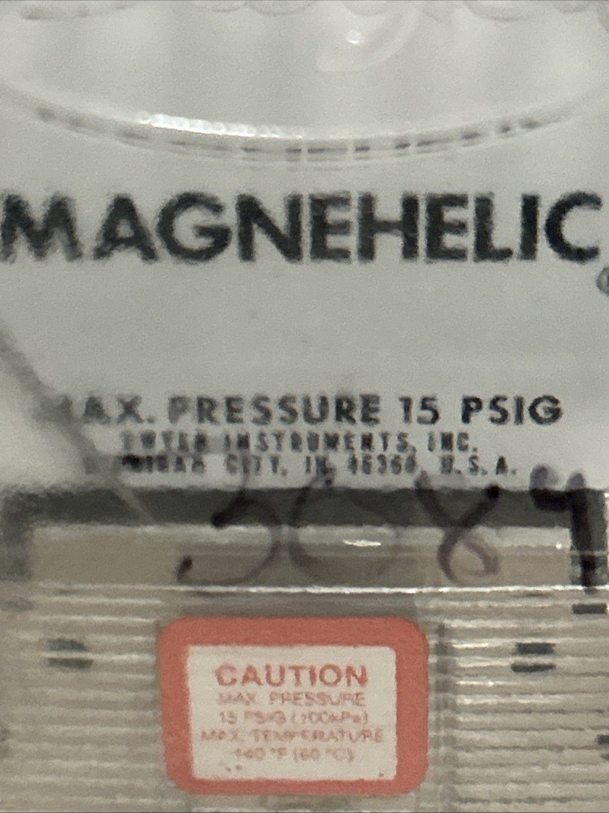 Dwyer Magnehelic 2100, W44Y, Water Pressure Gage 0-1.0, Inches Of Water