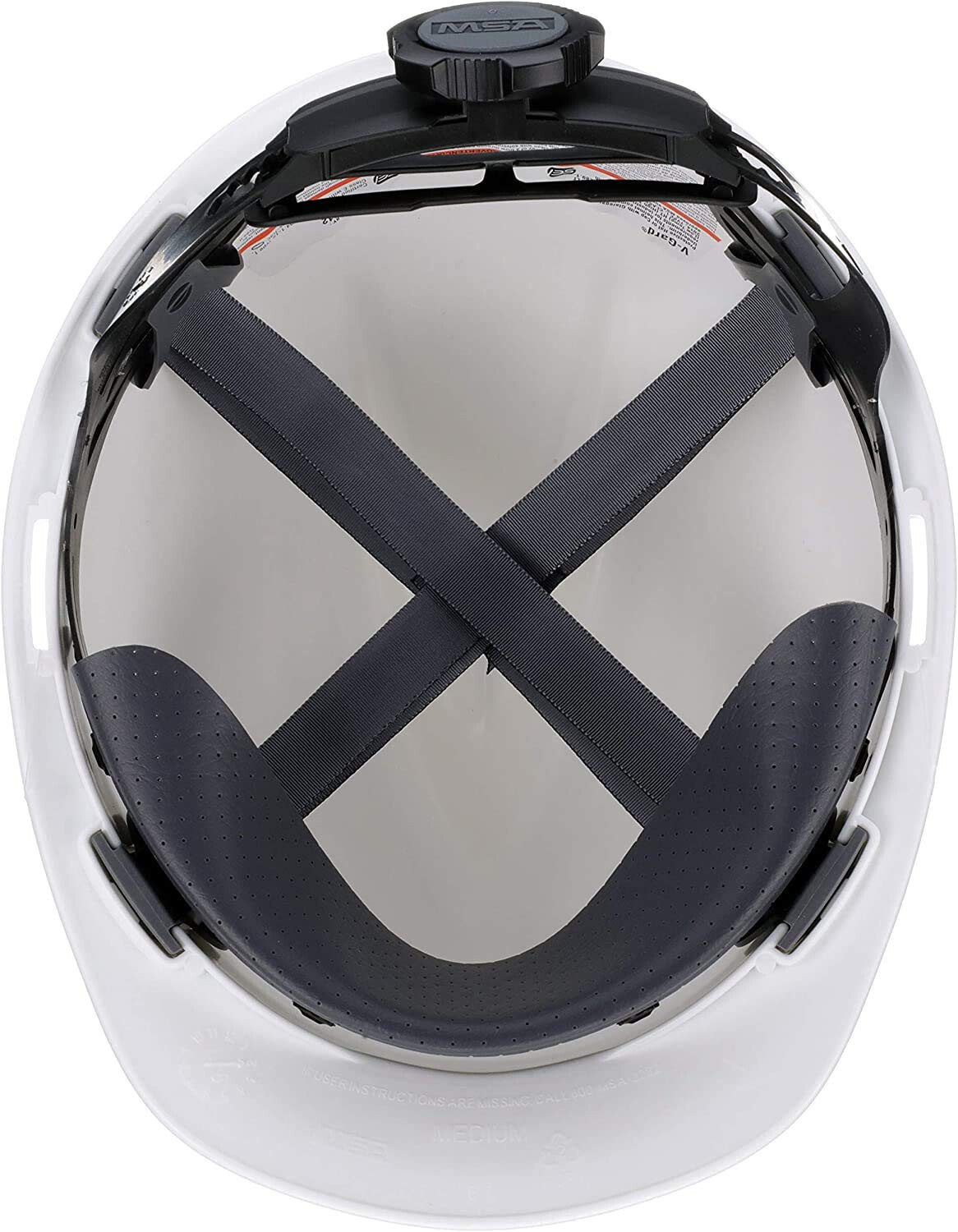 MSA WHITE V Gard ANSI OSHA Construction Safety HARD HAT 4 PT Ratchet Suspension